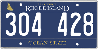RI license plate 304428
