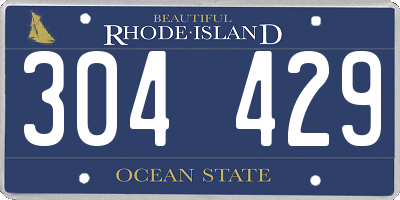 RI license plate 304429