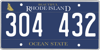 RI license plate 304432