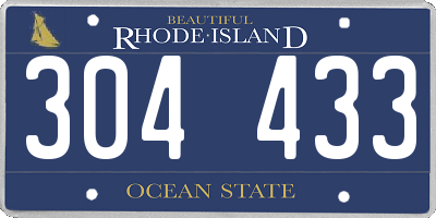 RI license plate 304433