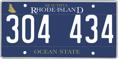 RI license plate 304434