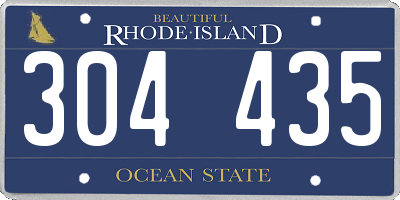 RI license plate 304435