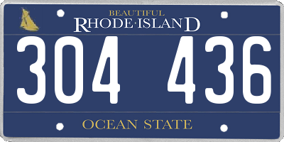 RI license plate 304436