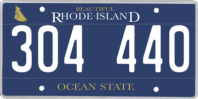 RI license plate 304440