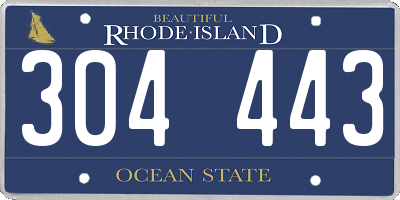 RI license plate 304443