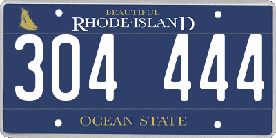 RI license plate 304444
