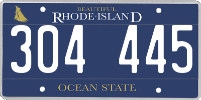 RI license plate 304445