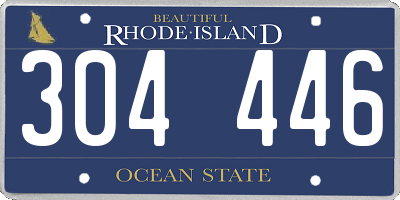 RI license plate 304446