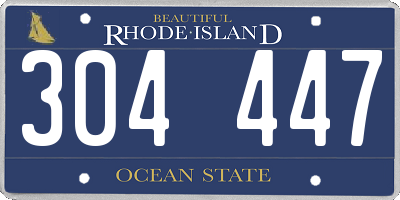 RI license plate 304447