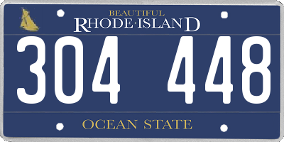 RI license plate 304448