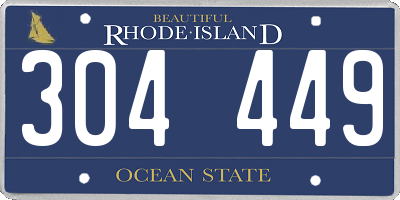 RI license plate 304449