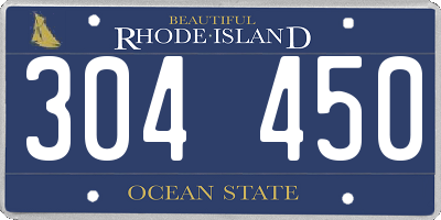RI license plate 304450