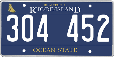 RI license plate 304452