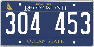 RI license plate 304453