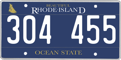 RI license plate 304455