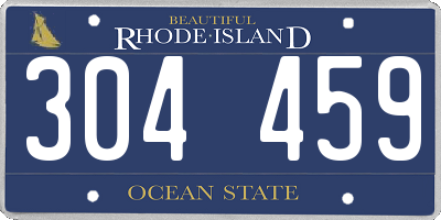 RI license plate 304459