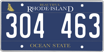 RI license plate 304463
