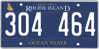 RI license plate 304464