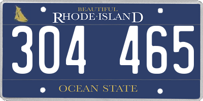 RI license plate 304465