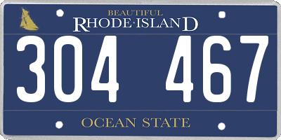 RI license plate 304467