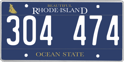 RI license plate 304474