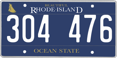 RI license plate 304476