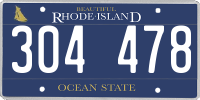 RI license plate 304478