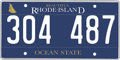 RI license plate 304487