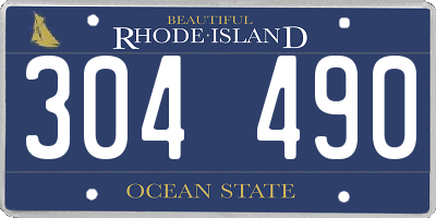 RI license plate 304490