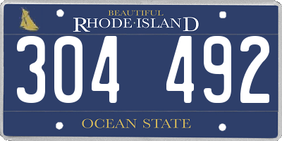 RI license plate 304492