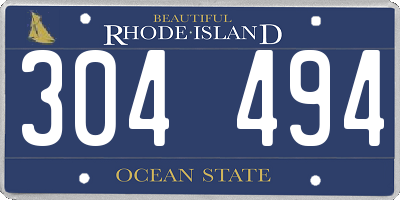 RI license plate 304494