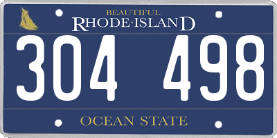 RI license plate 304498