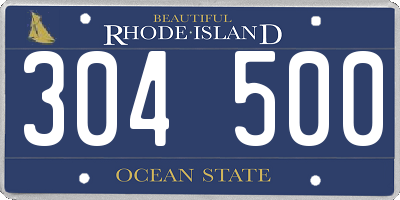 RI license plate 304500