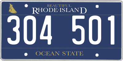 RI license plate 304501