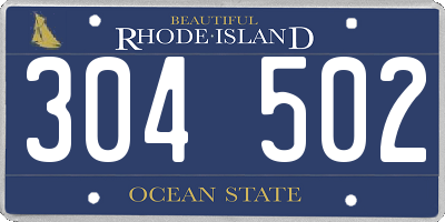 RI license plate 304502