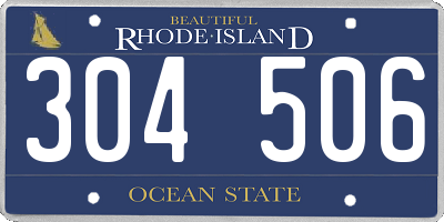 RI license plate 304506