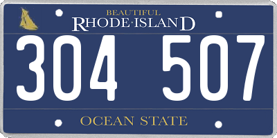 RI license plate 304507