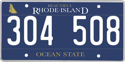 RI license plate 304508