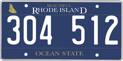 RI license plate 304512