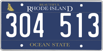 RI license plate 304513