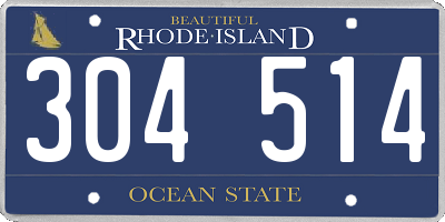 RI license plate 304514