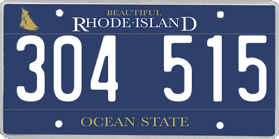 RI license plate 304515