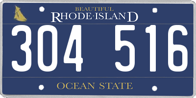 RI license plate 304516