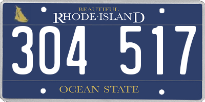 RI license plate 304517