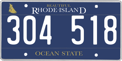 RI license plate 304518