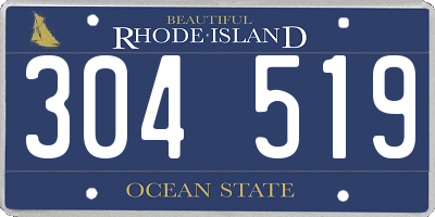 RI license plate 304519