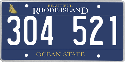 RI license plate 304521