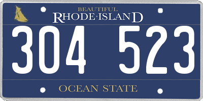 RI license plate 304523
