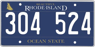 RI license plate 304524
