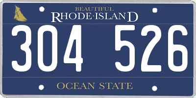 RI license plate 304526